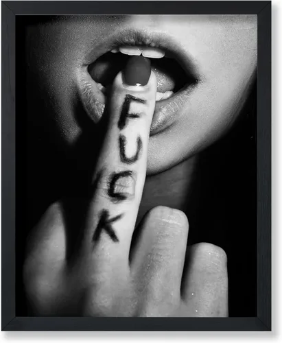 Vista 16 de Poster Master Fuck Print - Póster de dedo medio, arte de labios sexy, diseño de pared de fotografía en blanco y negro, arte de autoexpresión