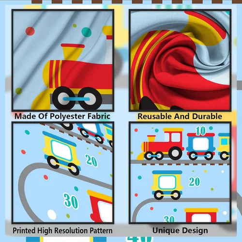 Vista 3 de Tren de vapor Choo Two Toss Games Banner telón de fondo ferroviario ferroviario transporte ferroviario historia temática decoración para interiores