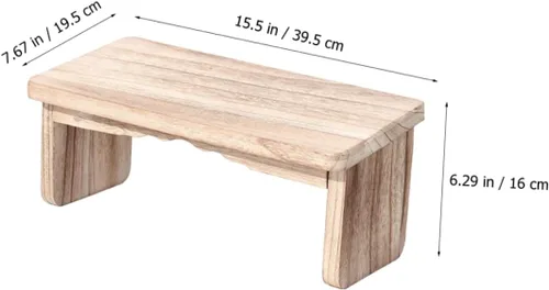 Vista 3 de Banco de meditación Taburete de yoga Taburete de madera para meditación Decoración Zen portátil