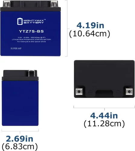 Vista 2 de Mighty Max Battery YTZ7S - Batería de litio para Honda Metropolitan Ruckus Elite Aero PCX150