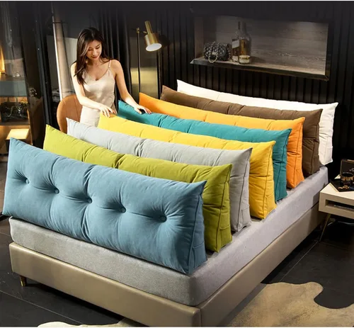 Vista 4 de Almohada de cuña para cama tamaño Queen y tamaño King, cabecera de cama triangular para lectura, almohada de respaldo grande con funda de almohada