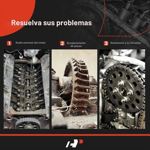 Vista 8 de A-Premium Kit de cadena de distribución del motor con guía y piñón tensor