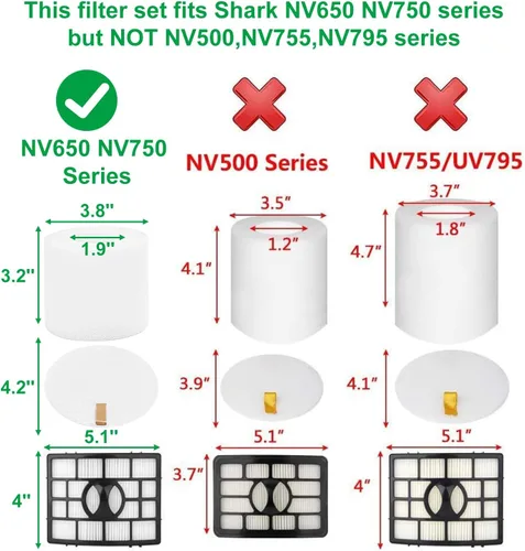 Vista 3 de NV752 AZ1002 - Filtros de vacío de repuesto para Shark Rotator Powered Lift-Away AZ1002 NV650 NV650W NV651 NV652 NV750 NV750W NV751 NV752 AX950