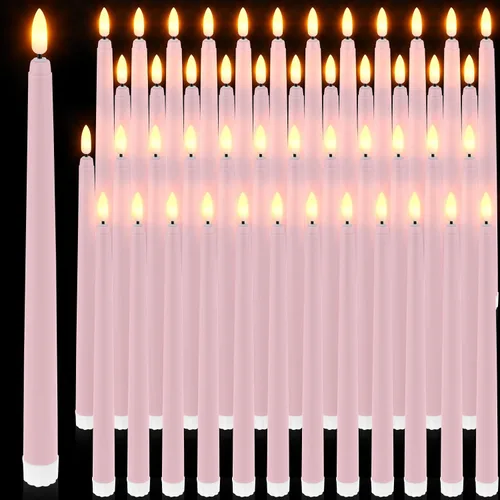 Vista 8 de Handepo Paquete de 48 velas LED sin llama, color rojo, 11 pulgadas