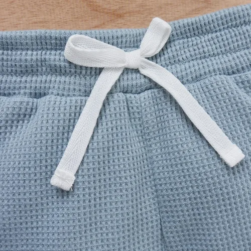 Vista 5 de Conjunto de 2 piezas acanalado de manga larga para bebé recién nacido, para otoño e invierno, conjunto de 2 piezas