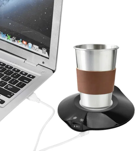 Vista 2 de Enfriador de bebidas USB, calentador de cama, calentador de cerveza, portavasos para automóvil y posavasos de enfriamiento, enfriador eléctrico