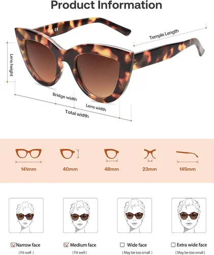 Vista 22 de SOJOS Retro Small Vintage Cat Eye Sunglasses for Women Cute Fashion UV400 Sunnies SJ2939