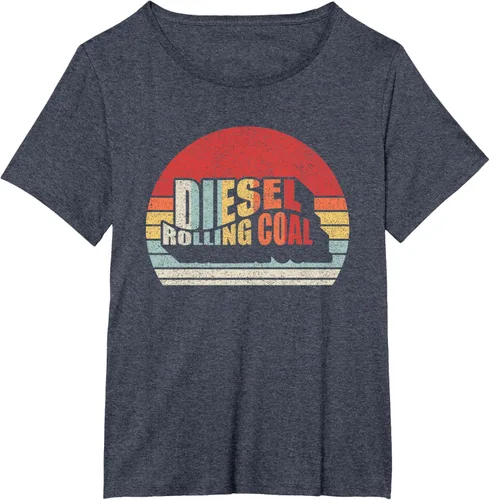 Vista 50 de Camiseta de camión diésel con motor diésel retro y divertido de carbón, Negro