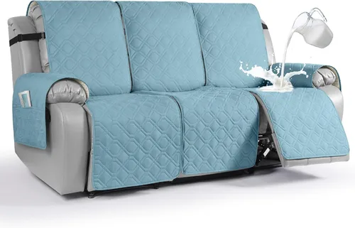 Vista 38 de VANSOFY Funda impermeable para sofá reclinable, lavable, funda para sofá reclinable de 1 pieza, protector de muebles con correas elásticas, bolsillo