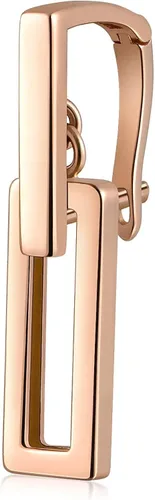 Vista 3 de Chow Sang Sang Aretes rectangulares de oro rosa de 18 quilates para mujer 92505E se venden solos no pares