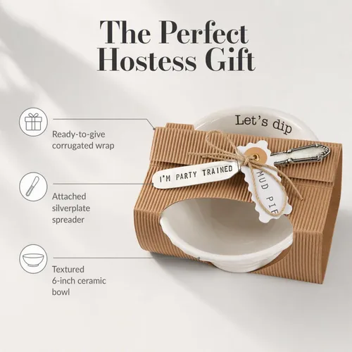 Vista 3 de Mud Pie Circa Lets Dip Set Blanco 2" x 6