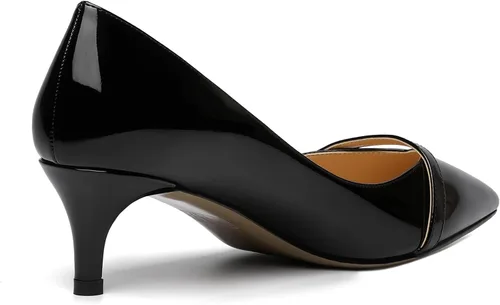 Vista 5 de ROSERWISH Zapatos de vestir de tacón bajo con patente para mujer, para fiesta, sexy, para fiesta, boda, patente, gatito, zapatos de vestir de 2