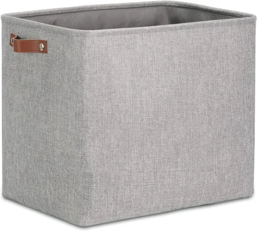 Vista 26 de DULLEMELO Cesta de almacenamiento pequeña para estantes, pequeña cesta plegable de tela rectangular para estantes, armarios, guardería, hogar Beige