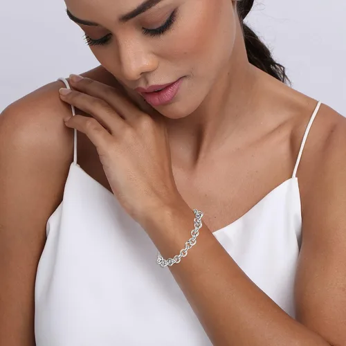Vista 2 de Charmsy - Pulsera bolo ajustable de plata de ley 925 para mujeres adolescentes