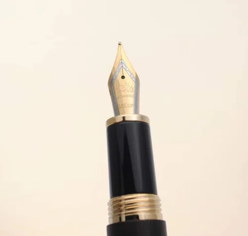 Vista 2 de Jinhao 9056 - Pluma estilográfica de madera natural hecha a mano (madera de ébano, plumín medio de 0.7mm)
