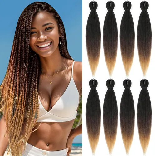 Vista 20 de Cabello trenzado preestirado - 12 pulgadas, 8 paquetes, cabello trenzado corto natural negro para trenzas torcidas o en caja, extensiones de cabello