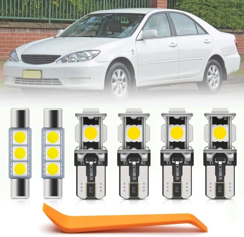 Vista 11 de 8 piezas de kit de luces LED blancas interiores para Toyota Camry 1997 1998 1999 2000 2001, luces de mapa, cúpula, maletero, espejo de tocador