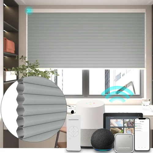 Vista 40 de Changshade Persianas celulares opacas de tamaño personalizado, sin cables, con el diámetro de panales de 1.5 pulgadas, para oficina, sala de estar