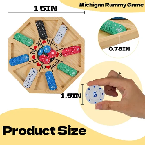 Vista 5 de Jyquorp Juego de mesa Michigan Rummy Juego de lujo SetPerfect Mezcla de un juego real de Hearts Rummy Poker Juego de apuestas y engaño de tablero