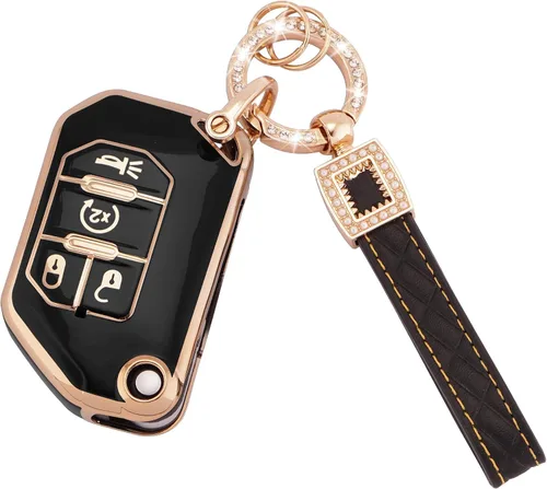 Vista 51 de EKALA Funda para llavero Volkswagen con llavero de cuero, 4 botones de TPU suave, compatible con Volkswagen Tiguan Atlas Passat Jetta Golf Alltrack