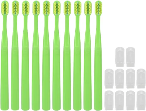 Vista 4 de plplaaoo 10 cepillos de dientes, cepillos de dientes ortodónticos en forma de V para aparatos ortopédicos, cepillo de dientes de cerdas suaves