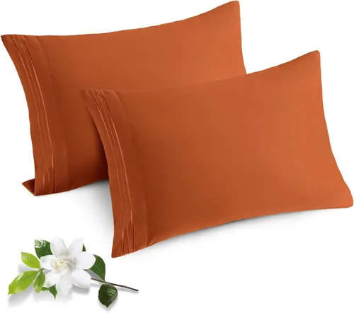 Vista 18 de Horbaunal Paquete de 2 fundas de almohada de microfibra de tamaño estándar, color azul, con cierre de sobre, 1800 hilos, suaves y resistentes al