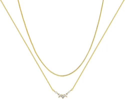 Vista 19 de Collares en capas para mujer, chapados en plata, delicada cuerda torcida de serpiente, delicado collar en capas, gargantilla de diferentes