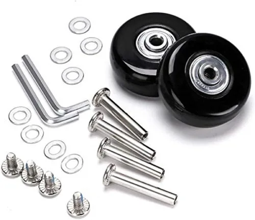 Vista 6 de F-BER Kit de reemplazo de ruedas de equipaje para maleta, ruedas OD40-2.520 in, ABEC 608zz, juego de 2
