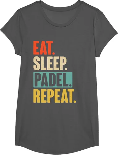 Vista 39 de Eat Sleep Padel Repeat - Camiseta de pádel retro vintage, Negro