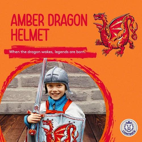 Vista 2 de Liontouch - Casco Amber Dragon Knight 3-8 años - Talla única Juguete de espuma medieval para niños Accesorio de armadura duradero y seguro