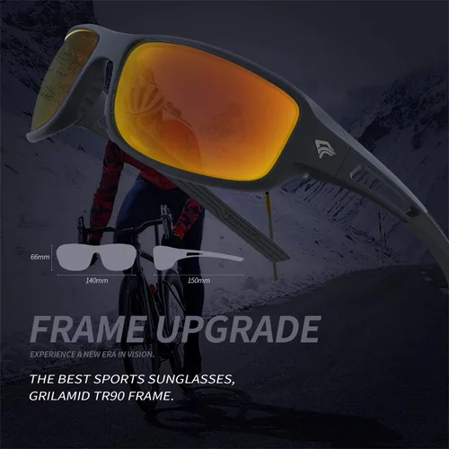 Vista 3 de TOREGE Gafas de sol polarizadas deportivas para hombres y mujeres montura EMS-TR90 para ciclismo correr conducir pescar senderismo TR31