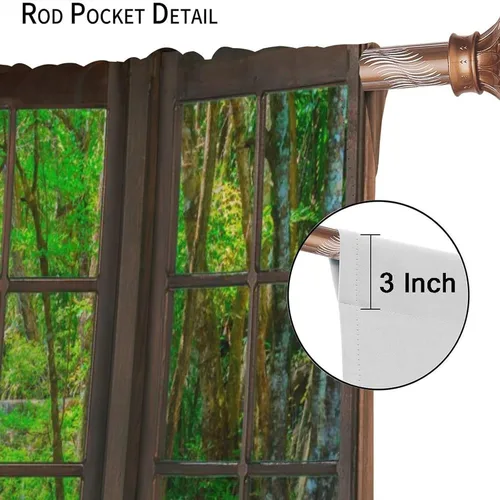 Vista 177 de Cortinas de paisaje, ventana 3D, primavera, bosque, vida silvestre, paisajes de naturaleza, dormitorio, sala de estar, cortinas térmicas opacas de 2