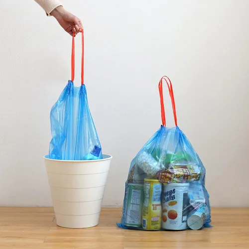 Vista 4 de Fiaze - Bolsas de basura de 2.5 galones, bolsa de basura con cordón azul, 220
