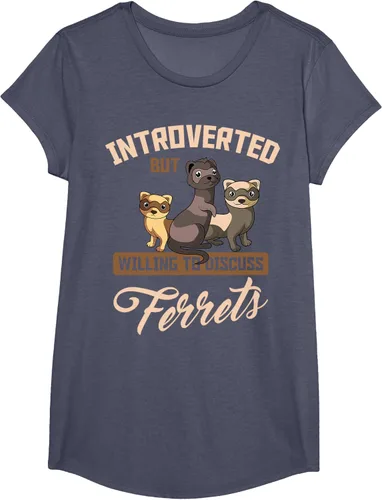 Vista 14 de Camiseta para amantes de los animales de los hurones, Negro, S