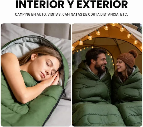 Vista 8 de Camping Sleeping Bag for Adults 3-4 Season, Cold Weather Rated Sleeping Bag Waterproof Windproof with Inflatable Pillow, Breathable Foot Zipper
