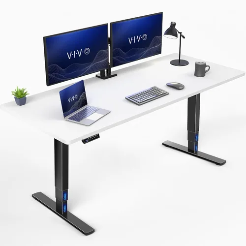 Vista 16 de VIVO - Escritorio eléctrico de pie de 71 x 30 pulgadas con marco de bambú real, ajuste de pantalla táctil, soporte de marco de 176 lb, serie 2E
