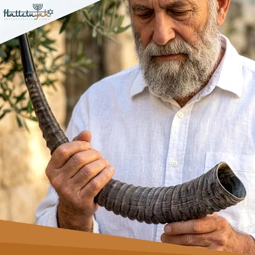 Vista 2 de HalleluYAH Shofar Original Sable Horn 24"-28" De Israel