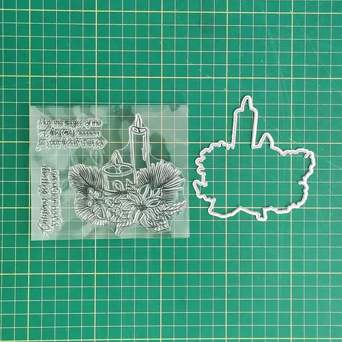 Vista 5 de Juego de sellos y troqueles transparentes para hacer tarjetas, plantillas de corte para álbumes de recortes, álbum de fotos, papel decorativo