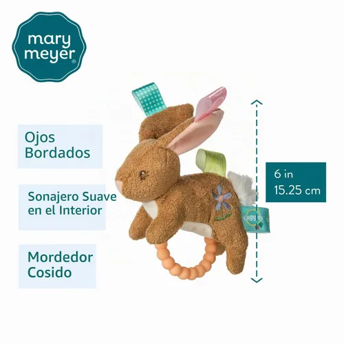 Vista 2 de Taggies Sonajero mordedor, 6.0 in, Harmony Bunny