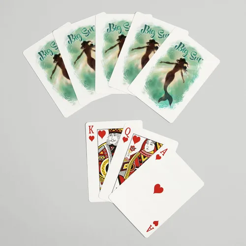 Vista 7 de Lantern Press Big Sur, California, Mermaid Underwater, 52 Playing Cards for Adults, Poker Size Card Deck
