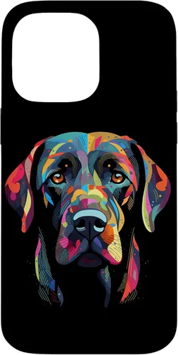 Vista 21 de Labrador Retriever - Carcasa para iPhone 17, diseño de cara de perro, color negro
