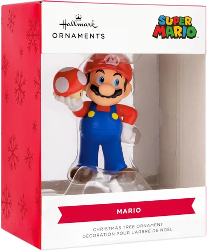 Vista 3 de Hallmark Nintendo Super Mario con adorno navideño de Super Mushroom
