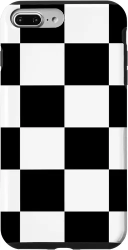 Vista 12 de Black and White Classic Checkered Big Checkerboard Pattern Case for iPhone 16