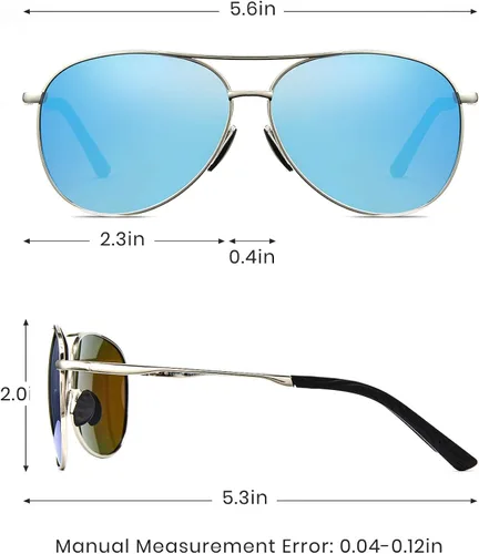 Vista 5 de Cyxus Gafas de sol polarizadas para hombre lentes de espejo clásicos protección UV