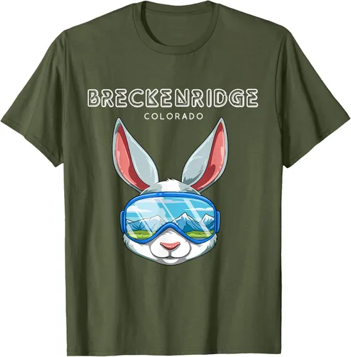 Vista 47 de Breckenridge Colorado USA - Camiseta de esquí y snowboard de conejo, Negro, S