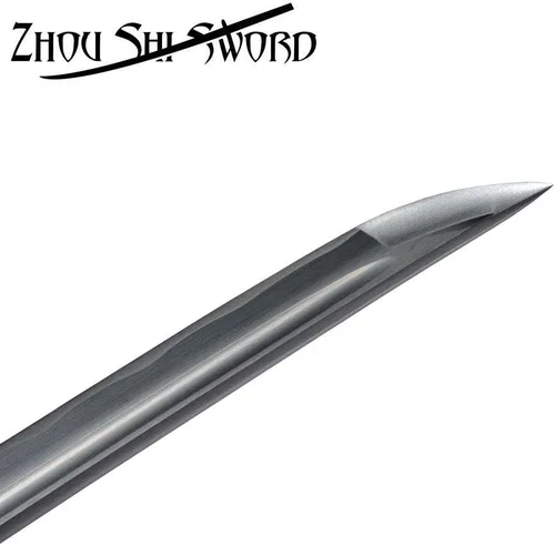 Vista 6 de Samurai Katana Warrior Sharp Sword 1060 Acero de alto carbono Espiga completa Forja de mano japonesa vaina
