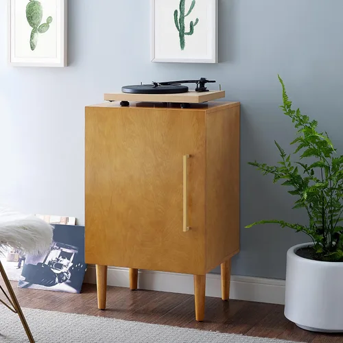Vista 2 de Armario para consola de medios Everett moderna estilo vintage, CF1103, de Crosley Furniture