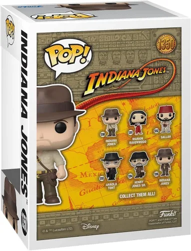 Vista 3 de POP Indiana Jones: Raiders of The Lost Ark - Figura de vinilo Funko de Indiana Jones (incluye funda protectora de caja compatible), multicolor, 3.75