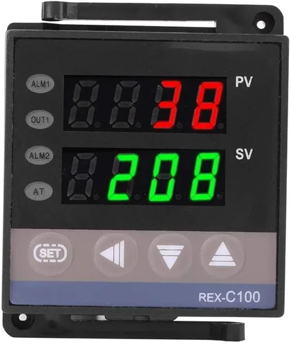 Vista 6 de Controlador de temperatura, REX-C100 Digital PID Termostato Controlador de Temperatura con Pantalla Dual PV/SV, RELÉ y Control SSR, para Medición