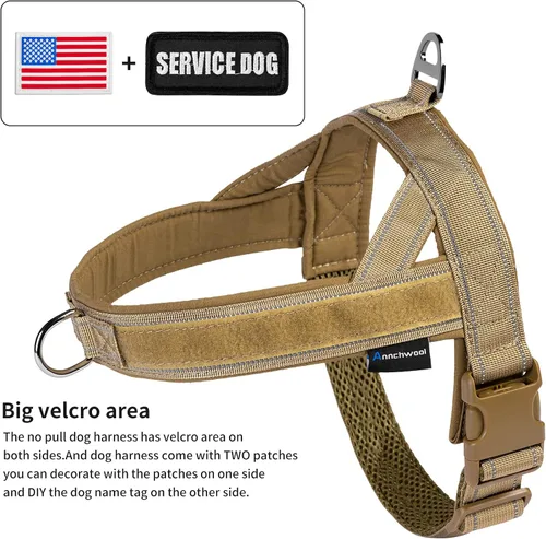 Vista 3 de Annchwool Arnés para perro sin tirones con funda para Airtag y dos parches, ajuste rápido y arnés reflectante a prueba de escapes, arnés de chaleco